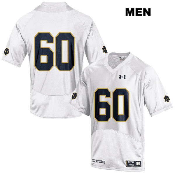 Men's NCAA Notre Dame Fighting Irish #60 Cole Mabry Stitched College Under Armour Authentic White No Name Football Jersey GC10T68WG